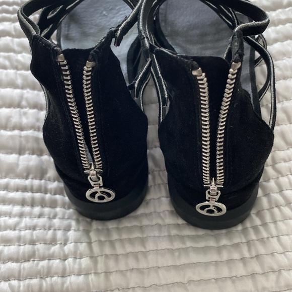 Browns black and silver sandals-9M - Picture 5 of 10